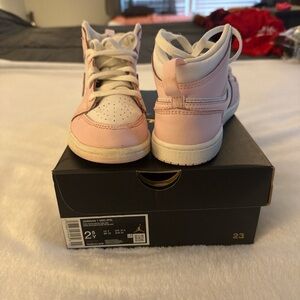 Jordan Kids Pink and White Sneakers
